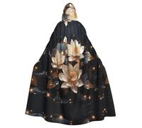 BROLEO Bohemian Golden Lotus Printing Halloween adulto con cappuccio mantello uomo e donna abbigliamento mantello gioco di ruolo