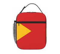BROLEO Borsa termica portatile per il pranzo con bandiera di Timor Est stampata riutilizzabile borsa per il pranzo durevole per uomini e donne facile da trasportare