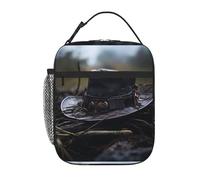 BROLEO Borsa termica portatile per il pranzo con cappello da pirata nel deserto, riutilizzabile, borsa per il pranzo durevole per uomini e donne