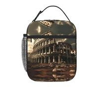 BROLEO Borsa termica portatile per il pranzo, con immagine del Colosseo romano, riutilizzabile, durevole, per uomini e donne