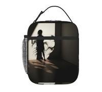 BROLEO Borsa termica portatile per il pranzo con immagine di ombre, riutilizzabile, durevole, per uomini e donne
