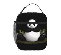 BROLEO Borsa termica portatile per il pranzo con panda gigante sul prato con immagine riutilizzabile borsa per il pranzo durevole per uomini e donne