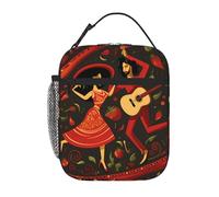 BROLEO Borsa termica portatile per il pranzo con simboli della salsa messicana, riutilizzabile, durevole, per uomini e donne