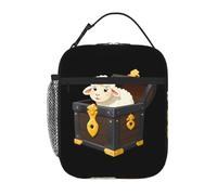 BROLEO Borsa termica portatile per il pranzo, motivo: pecorelle nella scatola del tesoro, riutilizzabile, durevole, per uomini e donne