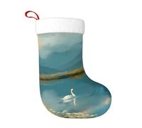 BROLEO Calze decorative natalizie Cigno alla luce del lago Stampa Utilizzato per attività comunitarie, spettacoli teatrali e riunioni di festa