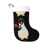 BROLEO Calze decorative natalizie con pinguino che tiene una rosa Modello Utilizzato per attività della comunità, spettacoli teatrali e riunioni di festa