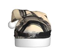 BROLEO Cappello di Natale con motivo a farfalla Torre Eiffel Parigi per adulti per uomini e donne abbigliamento fascia per occasioni festive
