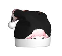 BROLEO Cappello di Natale con motivo di agnello riccio rosa per adulti per uomini e donne fascia per abbigliamento per occasioni festive