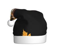 BROLEO Cappello di Natale con motivo di vecchi libri e foglie sparse per adulti per uomini e donne abbigliamento fascia per occasioni festive