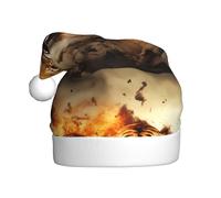BROLEO Cappello di Natale con motivo due tigri sul fuoco, per adulti, per uomini e donne, fascia per le occasioni festive