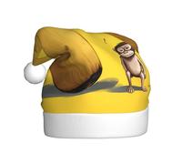 BROLEO Cappello natalizio con motivo a scimmia su una grande banana, per adulti, per uomini e donne, fascia per capelli per occasioni festive