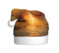 BROLEO Cappello natalizio stampato con uccelli migratori prima del tramonto, accessorio di qualità per adulti, morbido, leggero e soffice