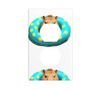 BROLEO Capybara in The Swimming Ring Stampa Doppia Presa Pannello da Parete Decorativo per Aree Residenziali e Commerciali 11,4 x 7 cm