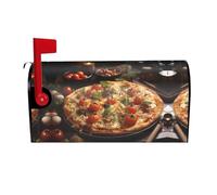 Broleo Copertura impermeabile per cassetta delle lettere, protezione solare, adatta per cassette postali di dimensioni standard o grandi, motivo pizza al pomodoro 64,8 x 53,3 cm