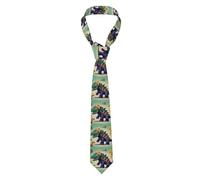 BROLEO Cravatta da uomo alla moda con alfabeti con dinosauri, morbida e confortevole, non deformabile, resistente allo sbiadimento, durevole (57 x 3,2,5 cm)