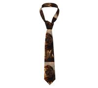 BROLEO Cravatta da uomo con motivo Re Leone, morbida e confortevole, non deformabile, resistente allo sbiadimento, durevole (57 x 3,2,5 cm)