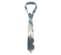 BROLEO Cravatta da uomo con stampa di drago bianco, elegante e resistente, in fibra di poliestere, per affari, feste e occasioni speciali, Nero, taglia unica
