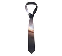 BROLEO Cravatta da uomo con stampa di galassie e stelle costellazione, elegante e resistente, in fibra di poliestere, per affari, feste e occasioni speciali, Nero, taglia unica
