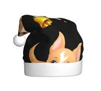 BROLEO Cucciolo che gioca con campane Cappello di Natale per adulti per uomini e donne abbigliamento fascia per occasioni festive
