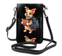 BROLEO Cucciolo con la borsa del telefono di vibrazione della borsa a tracolla delle piccole donne di cuoio di stampa dello zainetto, impermeabile e durevole