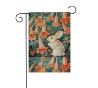 BROLEO Decorazione per cortile con stampa di coniglietto sotto la gloria mattutina, quattro stagioni, 30,5 x 45,7 cm