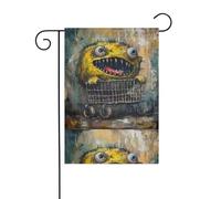 BROLEO Decorazione per cortile, motivo: mostro nel passeggino, motivo: bandiera del giardino delle quattro stagioni, 30,5 x 45,7 cm