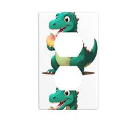 BROLEO Dinosauro che mangia la pesca che stampa il doppio pannello di parete dell'incavo decorativo per le aree residenziali e commerciali 4,5x2,7"