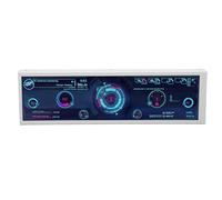 BROLEO Display della temperatura del PC, cavo USB C bianco 8,8 pollici IPS CPU RAM HDD dati PC sensore pannello display fai da te tema 360 gradi rotazione automatica per PC (senza touch)