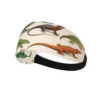 BROLEO Diversi tipi di fascia sportiva con stampa lucertola per le donne fascia elastica estiva a prova di sudore