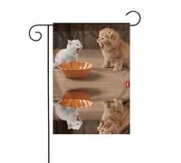 BROLEO Due gattini stampa quattro stagioni bandiera giardino cortile decorazione 30,5 x 45,7 cm