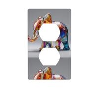 BROLEO Elefante di vetro colorato che stampa il doppio pannello di parete dell'incavo decorativo per le aree residenziali e commerciali 4.5x2.7"