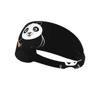 BROLEO Fascia elastica estiva da donna a prova di sudore con stampa panda che soffia il corno