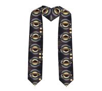 BROLEO Fascia in raso appiattito con stampa di Saturno, scialle di laurea, stola da 182,9 cm, regalo per lei/lui, Angolo acuto, Taglia unica