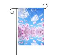 BROLEO Fiore selvatico stampa Sotto cielo blu bandiera giardino decorazione cortile esterno double face 30,5 x 45,7 cm