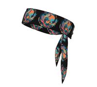 BROLEO Foglie e lacrime Stampe Foulard sportivo, assorbe il sudore e traspirante, fascia per capelli movimento, fazzoletto su entrambi i lati