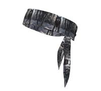 BROLEO Foulard sportivo con stampa di lupo nella neve, fascia casual, elastica, assorbe il sudore, regolabile, antiscivolo