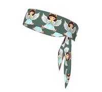 BROLEO Foulard sportivo con stampa di piccolo angelo, fascia casual, elastica, assorbe il sudore, regolabile, antiscivolo