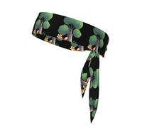 BROLEO Foulard sportivo con stampa di una piccola volpe dietro l'albero, assorbe il sudore e traspirante, fascia per capelli, fazzoletto su entrambi i lati