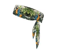 BROLEO Foulard sportivo con stampa pappagallo giallo, assorbe il sudore e traspirante, fascia per capelli con movimento, fazzoletto su entrambi i lati