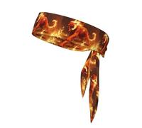 BROLEO Foulard sportivo con stampa Tiger On Fire, assorbe il sudore e traspirante, fascia per capelli con movimento, fazzoletto su entrambi i lati