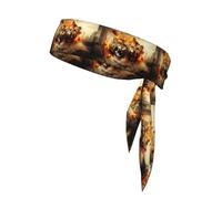 BROLEO Foulard sportivo con stampa Two Tigers on Fire, assorbe il sudore e traspirante, fascia per capelli con movimento, fazzoletto su entrambi i lati