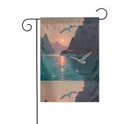 BROLEO Gabbiani prima del tramonto Stampa Asta bandiera giardino esterno cortile decorazione moda 30,5 x 45,7 cm