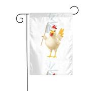 BROLEO Gallina con stampa di un mulino a vento quattro stagioni bandiera giardino decorazione cortile 30,5 x 45,7 cm