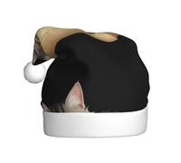 BROLEO Gattino pigro sdraiato su un cuscino Cappello di Natale stampato per adulti accessorio di qualità morbido, leggero e soffice