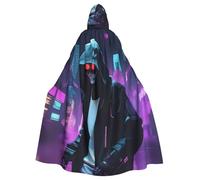 BROLEO Ghost Display Stampe Halloween Adulto Mantello con Cappuccio per feste in costume ed eventi a tema