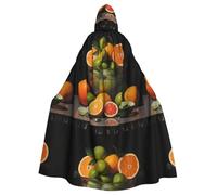 BROLEO Gioco di ruolo con cappuccio adulto del mantello dell'abbigliamento degli uomini e delle donne del mantello del mantello di Halloween di stampa della calce e