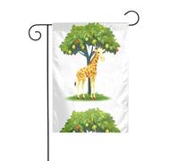 BROLEO Giraffa dal pero Stampa Giardino Bandiera Esterna Cortile Decorazione Moda 30,5 x 45,7 cm