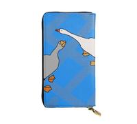 BROLEO Gray Goose - Portafoglio lungo in pelle con stampa d'oca per ragazze e donne alla moda, durevole, elegante e funzionale, Nero , Taglia unica