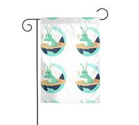 BROLEO Jade Rabbit on the planet Stampa Giardino pennone esterno cortile decorazione moda 30,5 x 45,7 cm