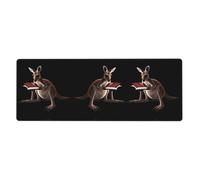 BROLEO Kangaroo Reading A Book Printing - Tappetino per mouse extra large, forte adesione, durevole, bordo di bloccaggio preciso 30,5 x 80 cm